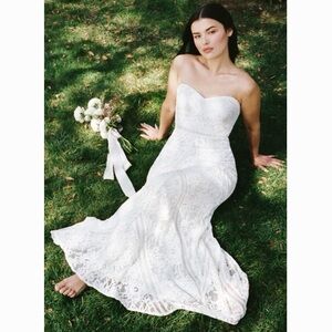 NWT Lulus Promise My Heart Mermaid Wedding Maxi Dress